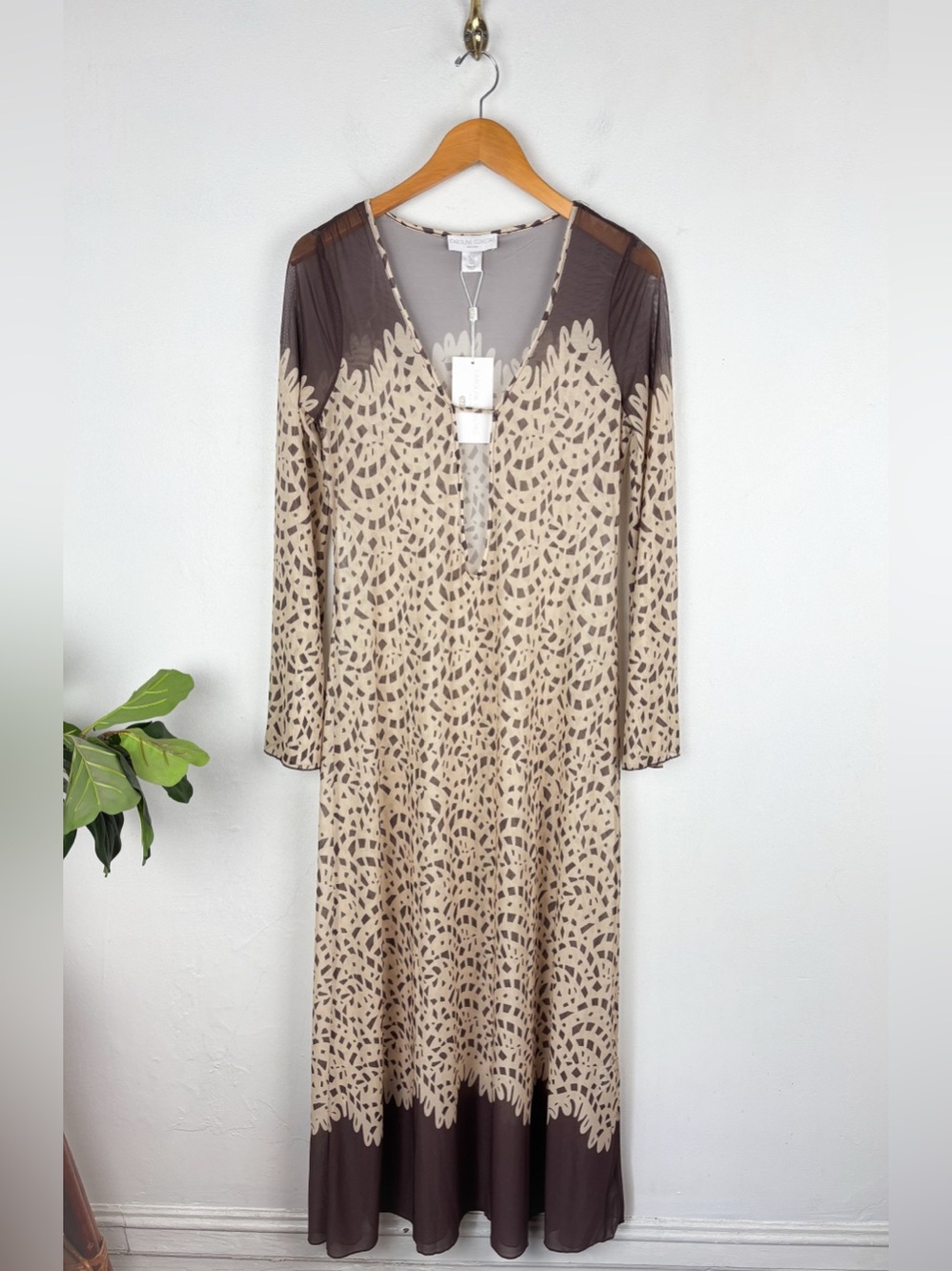 NWT Caroline Constas Mesh Maxi Swim Coverup Sz S - Picture 3 of 7